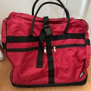 Red and Black Duffel/Travel Bag with Handles and Wheels